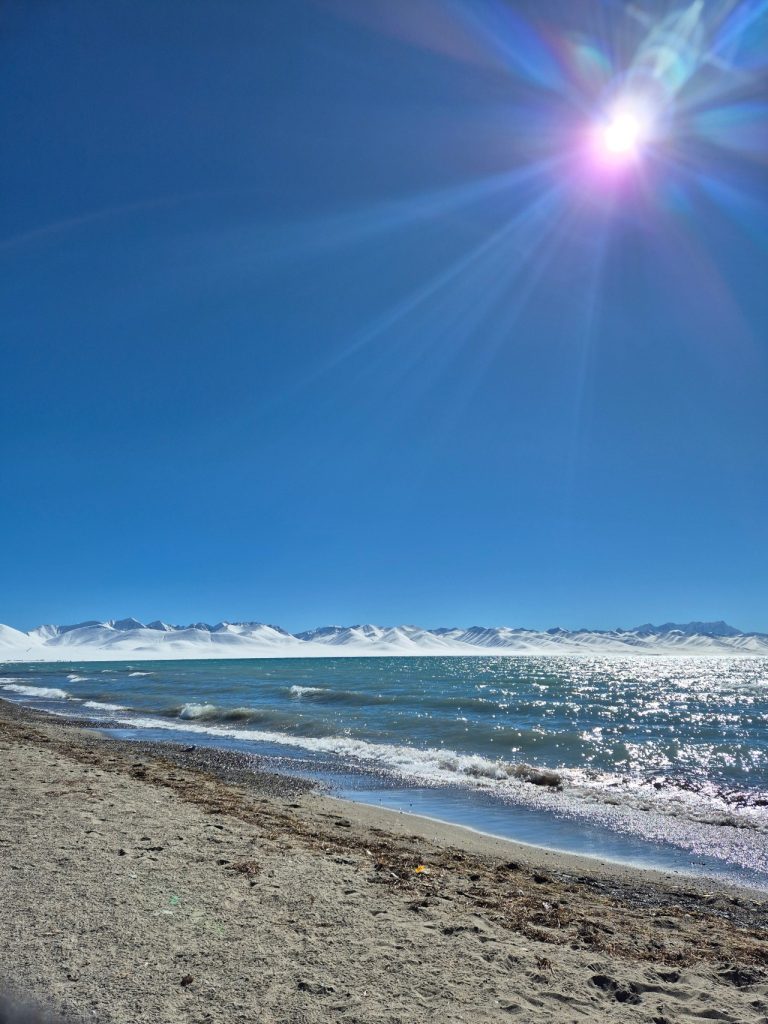Deep blue waters of Namtso Lake Tibet