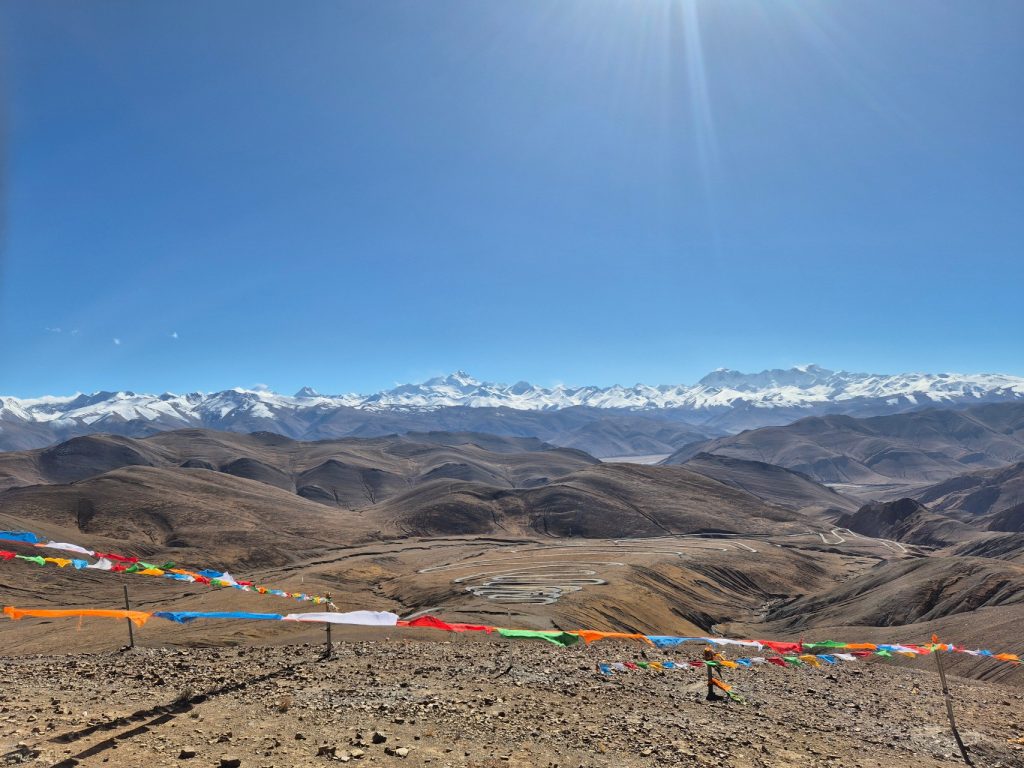 Mount Everest viewed from Gyawu La Pass at 5,200 metres