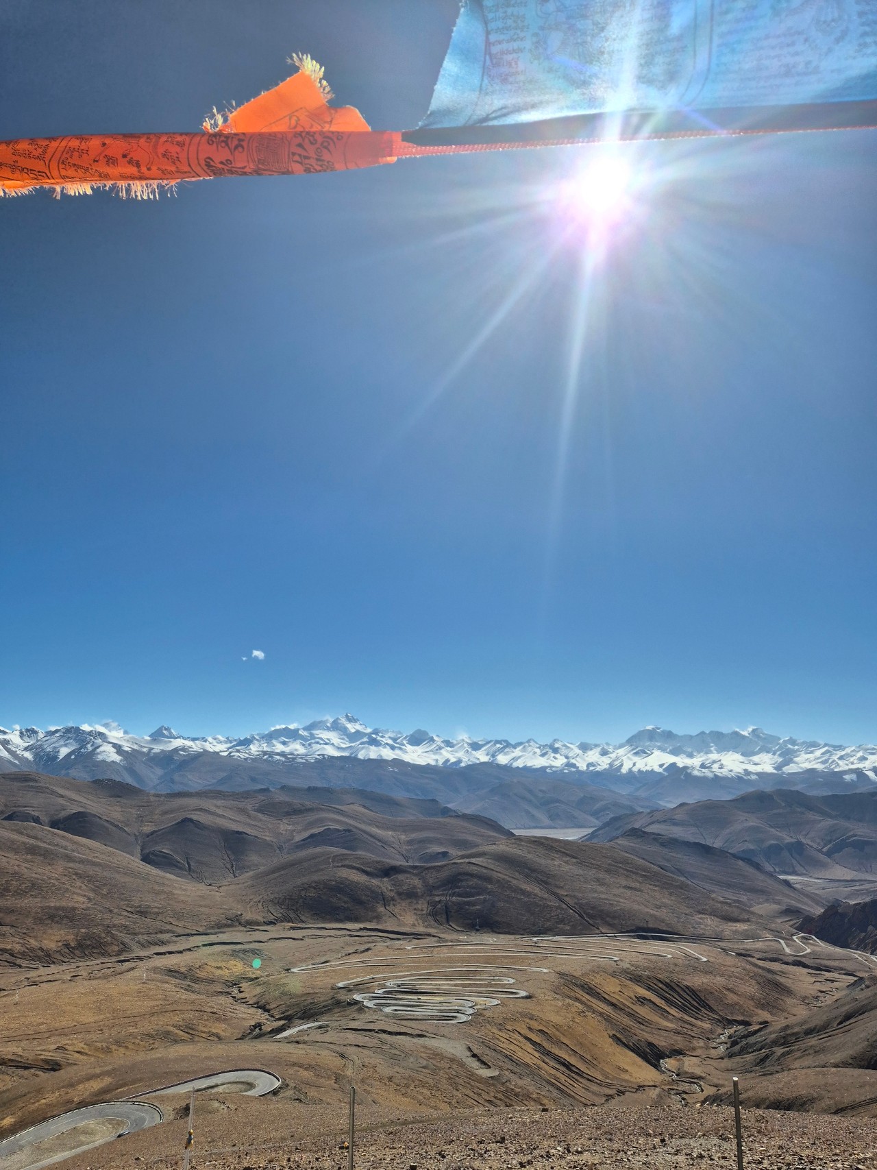 Mount Everest viewed from Gyawu La Pass at 5,200 metres