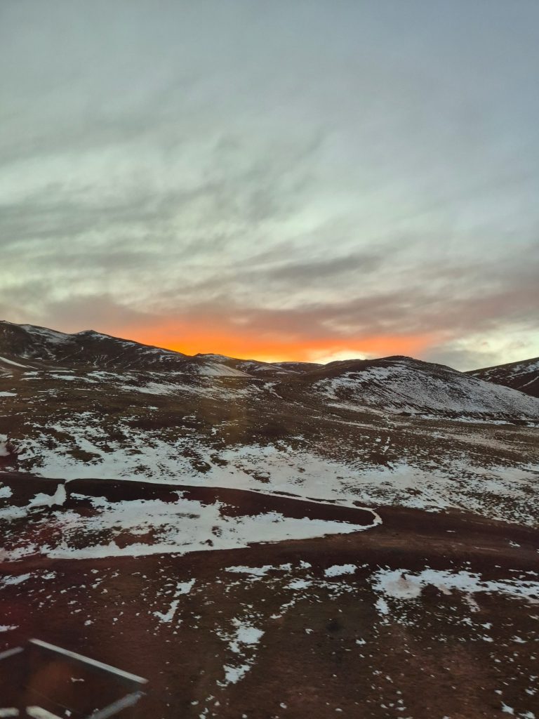 Sunset on Qinghai-Tibet Railway