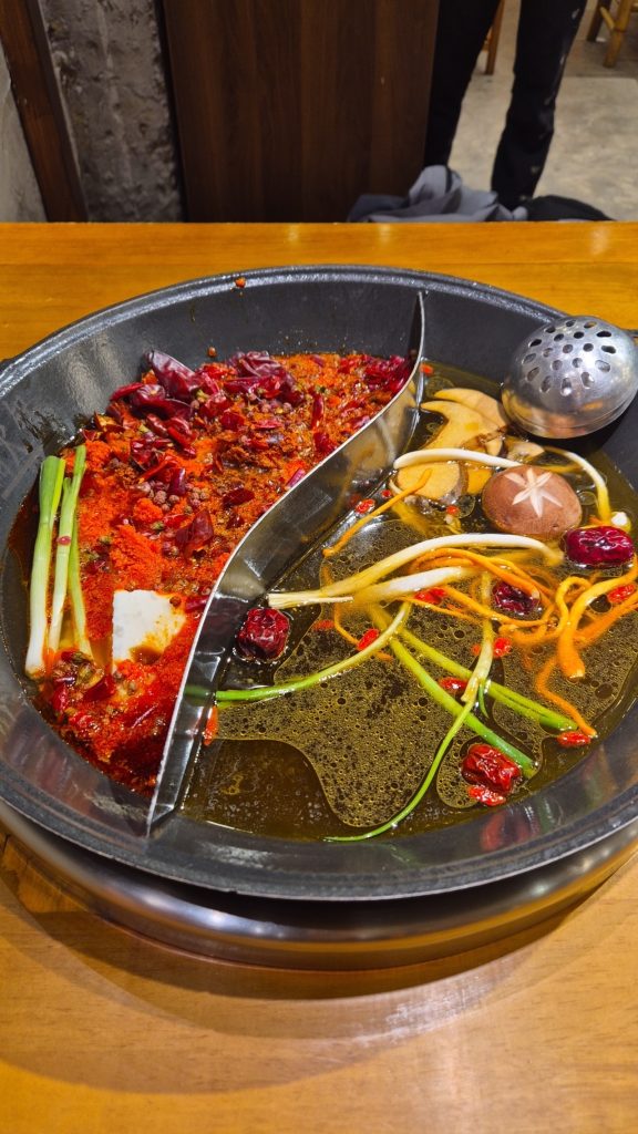 Sichuan dual hotpot with mala and mushroom broth