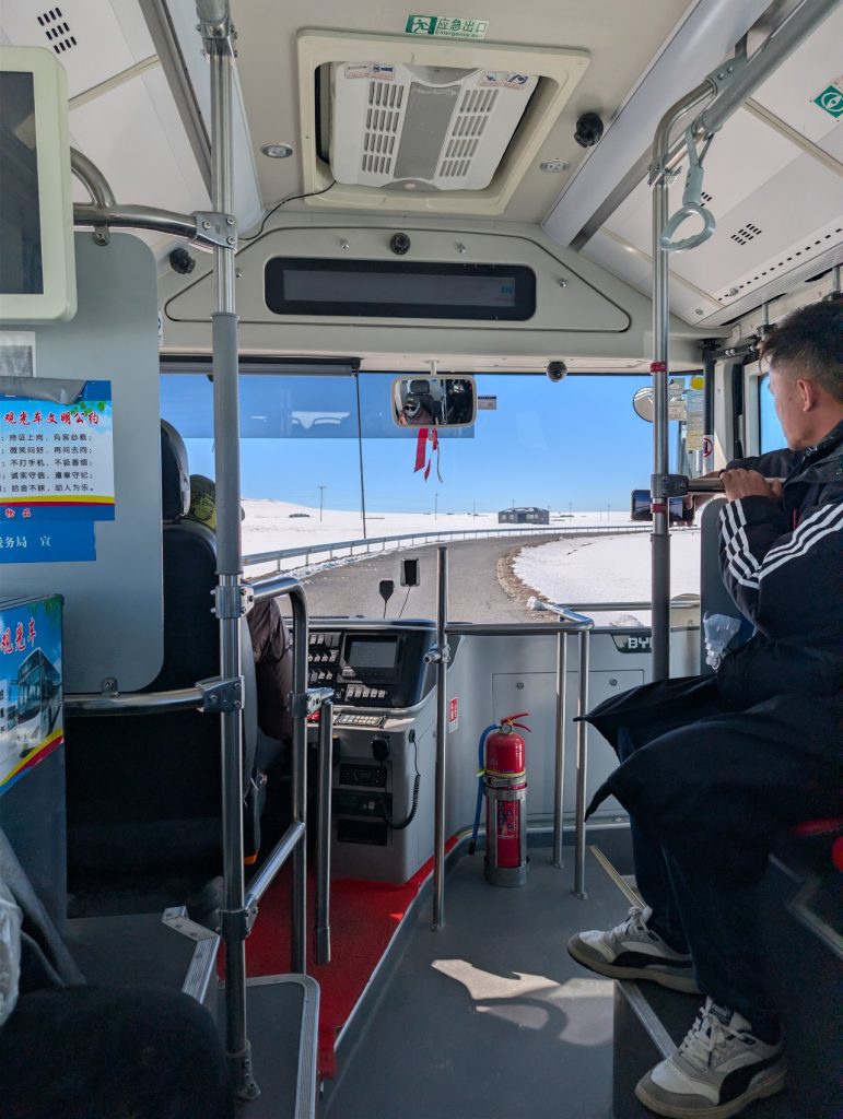Scenic bus on the way to Namtso Lake