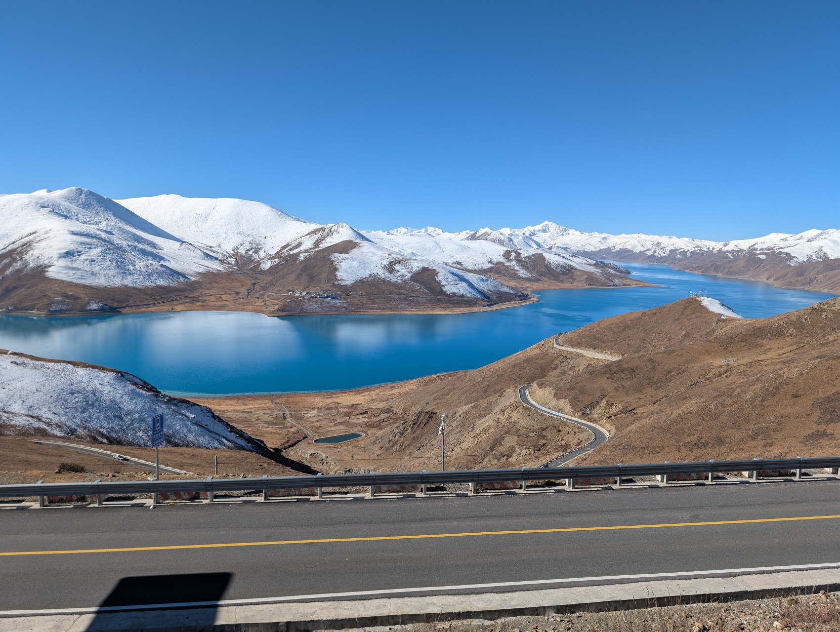 Winding mountain roads in Tibet