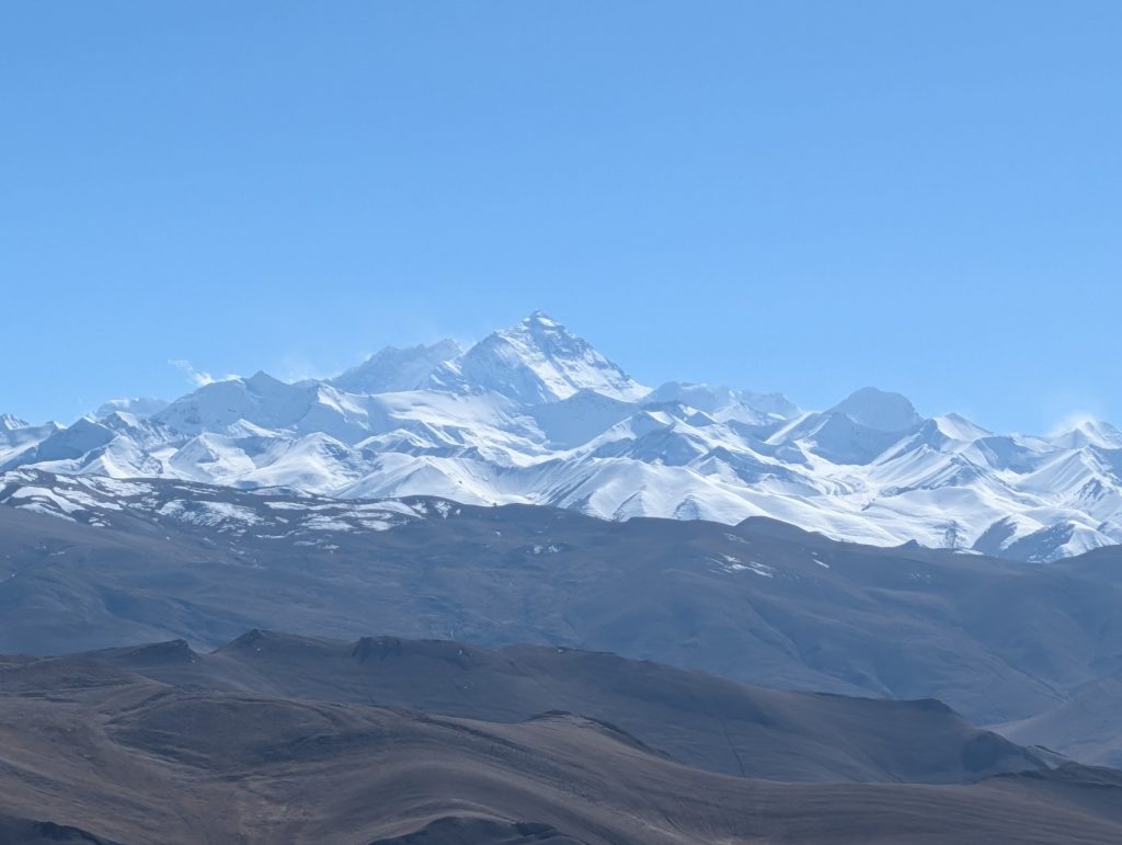 Mount Everest viewed from Gyawu La Pass at 5,200 metres