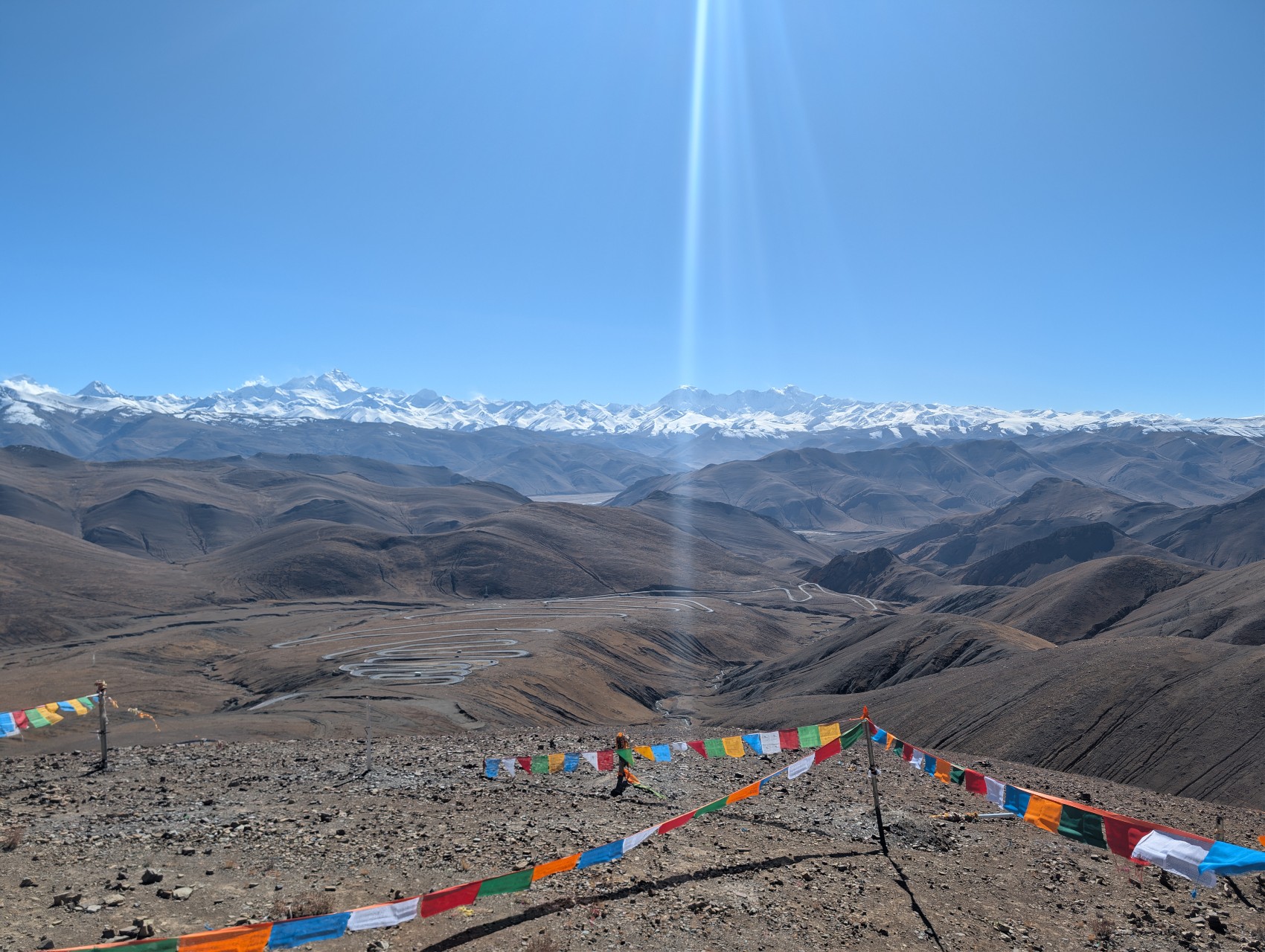 Mount Everest viewed from Gyawu La Pass at 5,200 metres
