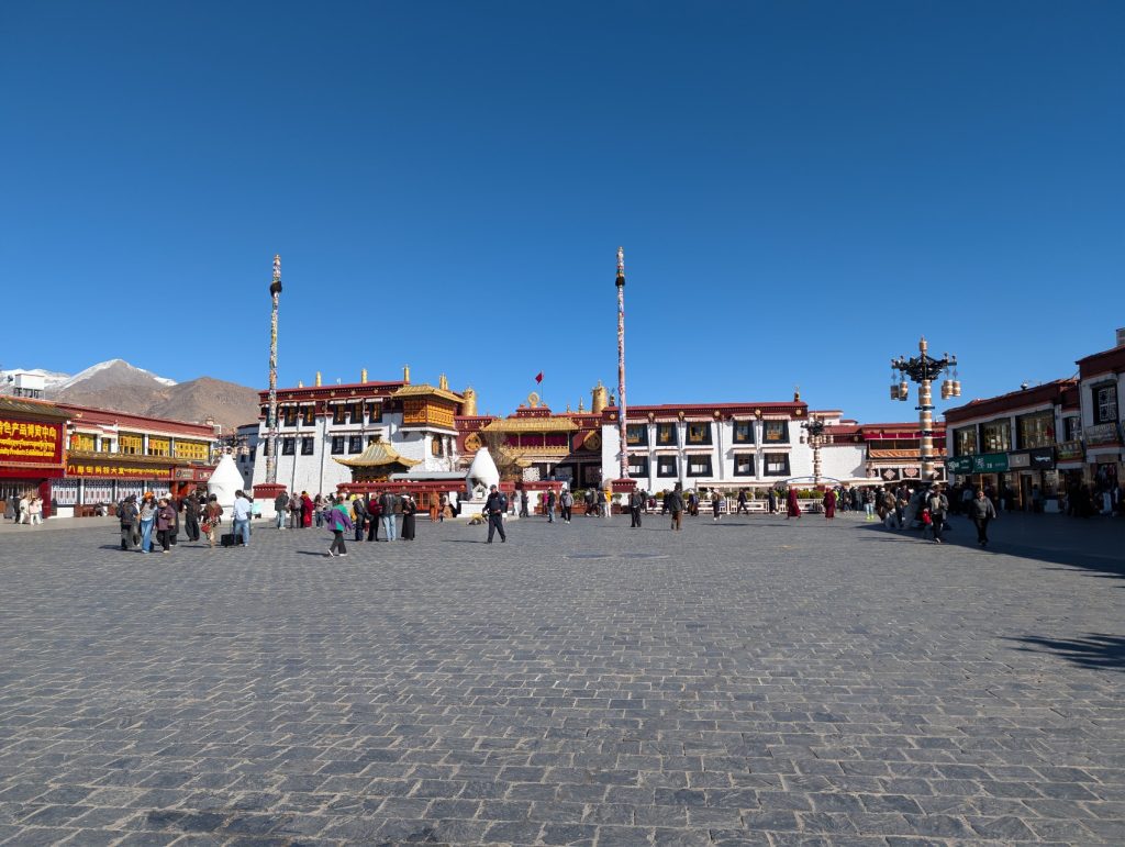 Barkhor Street in Lhasa filled with pilgrims and visitors